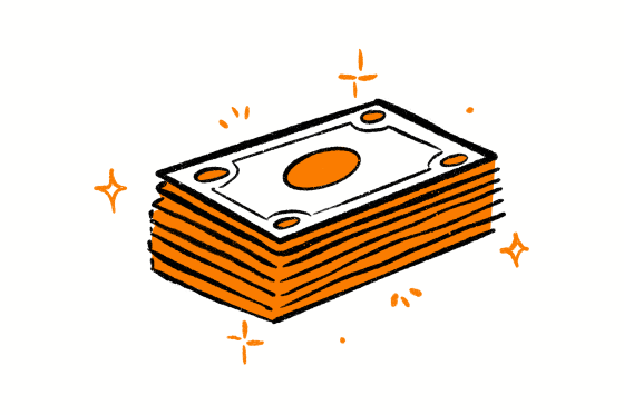 Illustration of money stack